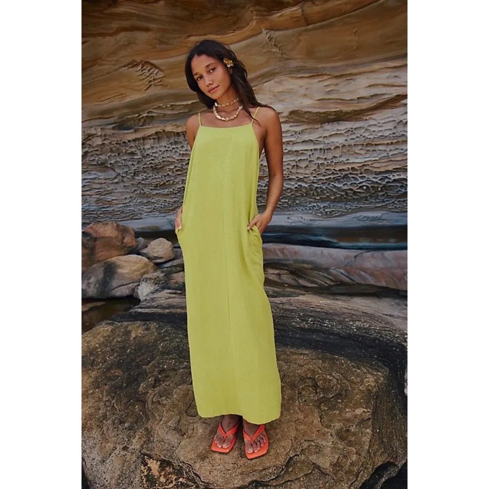 NWT Free People Free-est Aspen Linen Maxi Dress in Palma Size XS